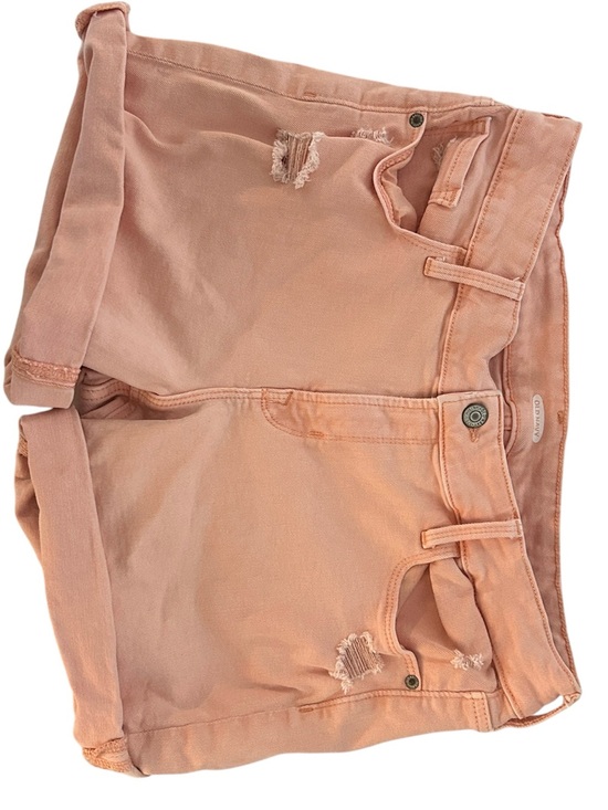 Old Navy Pants - Old Navy Peach Rolled Hem Distressed Jean Shorts size 10